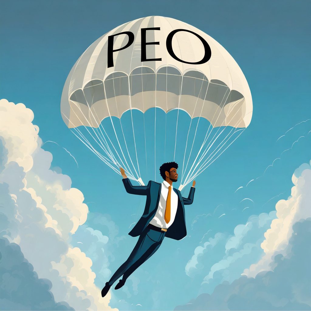 PEO parachute representing Co-Employment benefits.