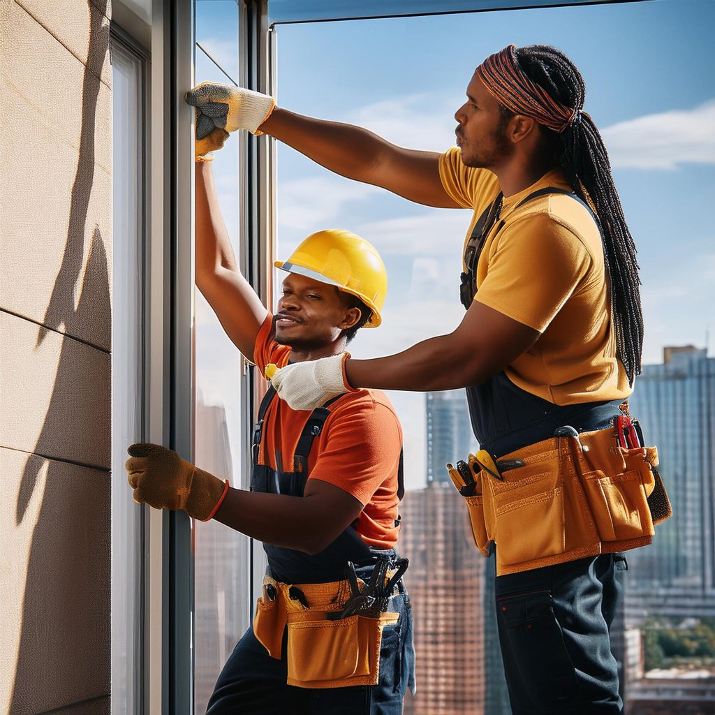 workers installing a window in a high-rise building PEO strategies